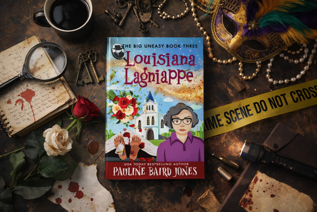 Mysterious book with crime scene elements.