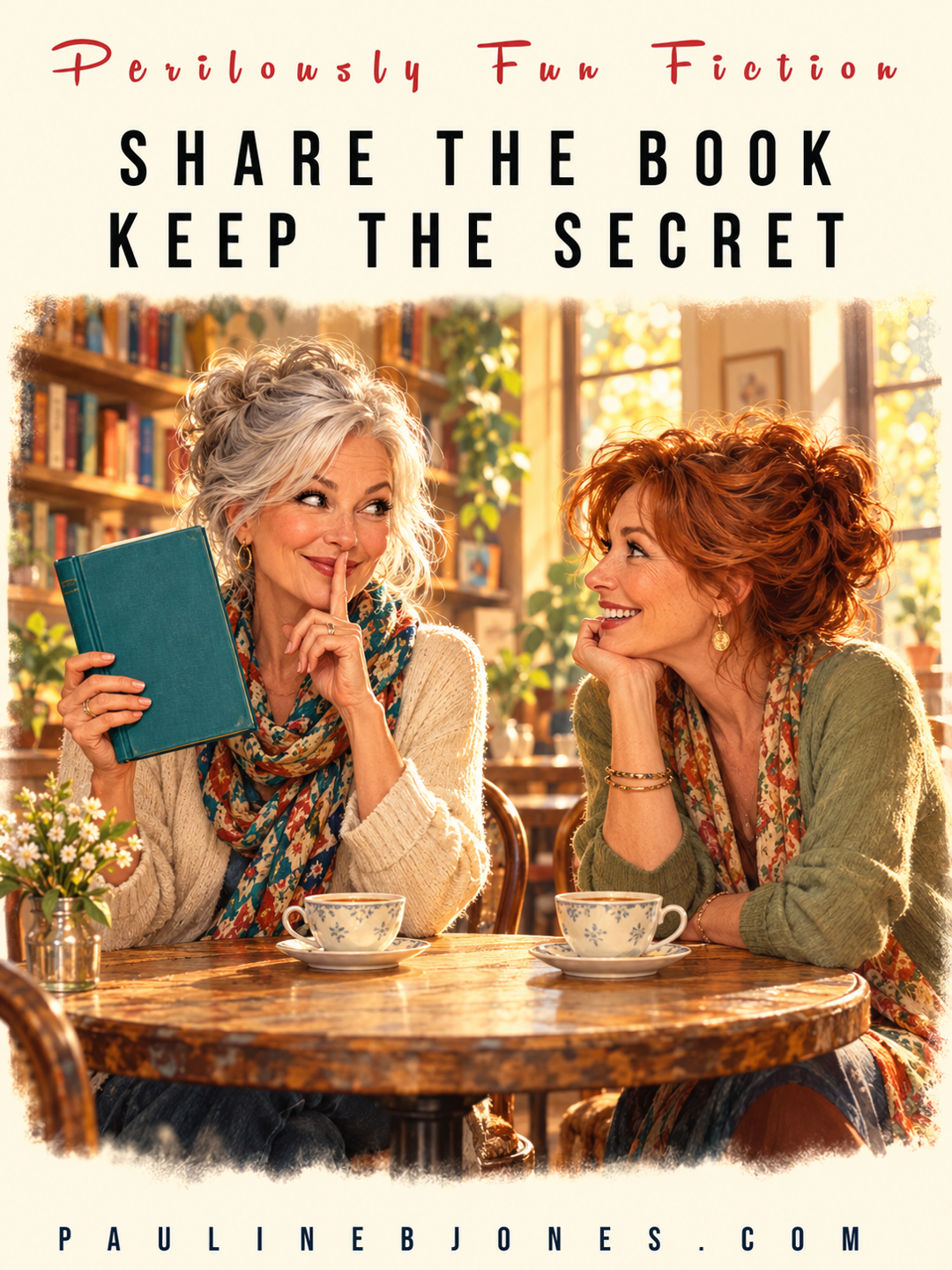 One woman trying to share a book to a friend without giving the plot away